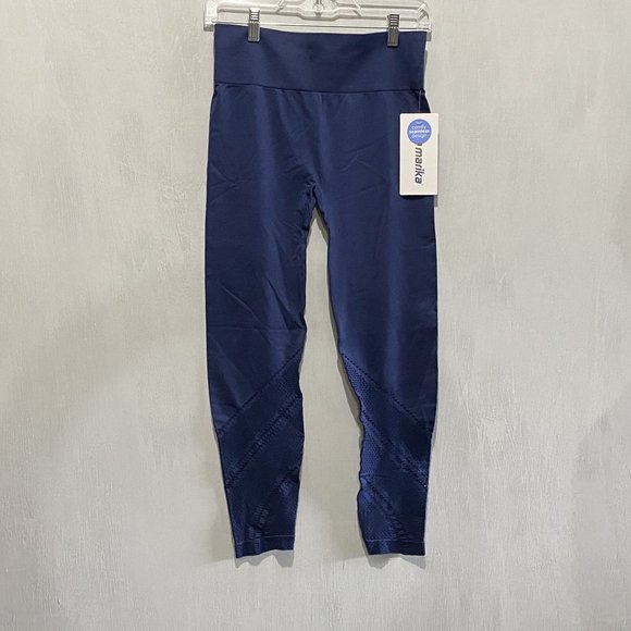 Marika 25'' Midnight Blue Chevron-Mesh Melanie Leggings - Picture 3 of 3